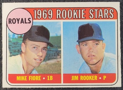 1969 Topps #376 ROYALS ROOKIE STARS card MIKE FIORE (1st HR for KCR) JIM ROOKER