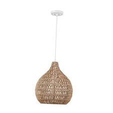  Electric 65703 1-Light Pendant Lighting, Natural Blonde, Twine Shade Tika