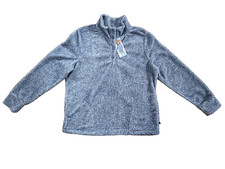 New Eddie Bauer Women s LARGE Blue Plush Soft Pullover Fleece 1/4 Button 74