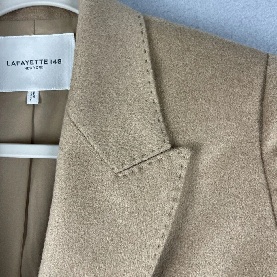 Lafayette 148 Loro Piana Camel Hair Blazer Womens Small Beige Italy Quiet Luxury - Image 4 of 4
