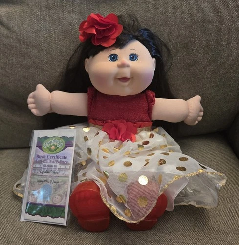 Cabbage Patch Kids 2017 Holiday Edition Black Cornsilk Hair Brown Eyes 15” Doll