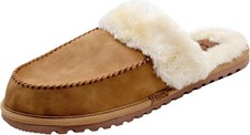 New In Box Flojos Men's/Women's Lynx Sherpa Lined Slipper Tan, M9-W10 NIB