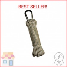 GEAR AID 550 Paracord and Carabiner, 7 Strand Utility Cord for Camping and Survi