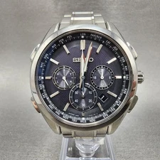 Seiko Brightz Flight Expert Watch Men 43mm Black Dial Titanium Date Round Works