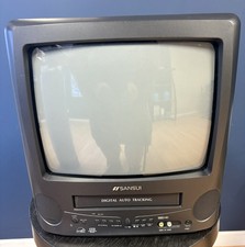 Please Read: Sansui TV VCR Combo 13" CRT Retro VHS Player No Remote COM3101A.