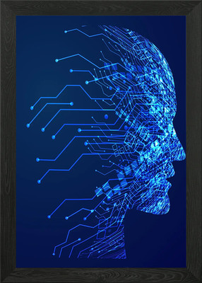 Digital Technology Gesicht Gerahmtes Wandbild Poster Leinwanddruck Bild