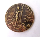 Civil War Virginia State Seal Button Pin Sic Semper Tyrannis Brass Relic