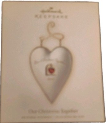 NIB Hallmark 2007 Ornament ''Our Christmas Together'' Red Heart Rhinestone Gold