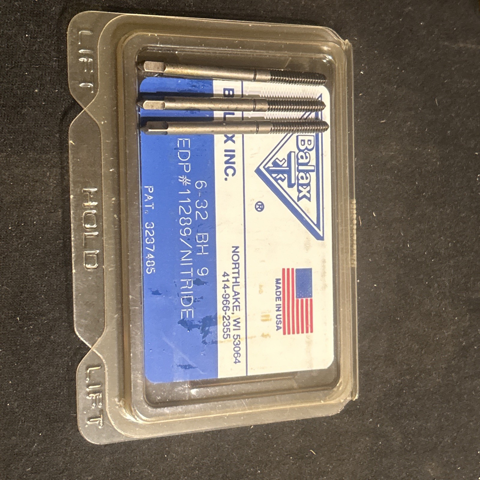 Qty. 3, BALAX 6-32 BH 9 Form Tap. #6-32 NC HSS Nitride Finish. Made In USA!
