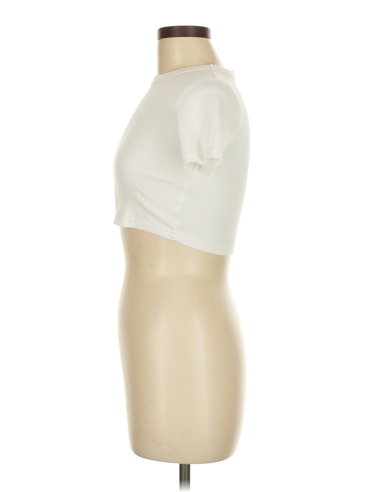 Zara Women Ivory Short Sleeve Turtleneck M thumbnail 4