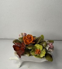 Royal Adderley , Bone China Wheelbarrel Full Of  Beautiful Flowers