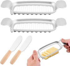 2 Pcs Butter & Cheese Slicer,with Cheese Spreader Stainless Steel Butter Slicers