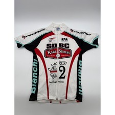 Voler SDBC Karl Strauss Brewing Cycling Jersey Mens Small White Zip USA Made