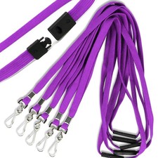Safety Breakaway Lanyard with J-Hook Flat Lanyards for ID Badges - Bulk Pack ...