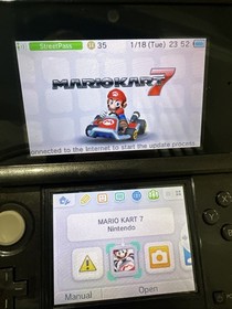 Nintendo 3DS Black /Gray System Mario Kart 7, Super Mario 3D Land Pool Museum DS