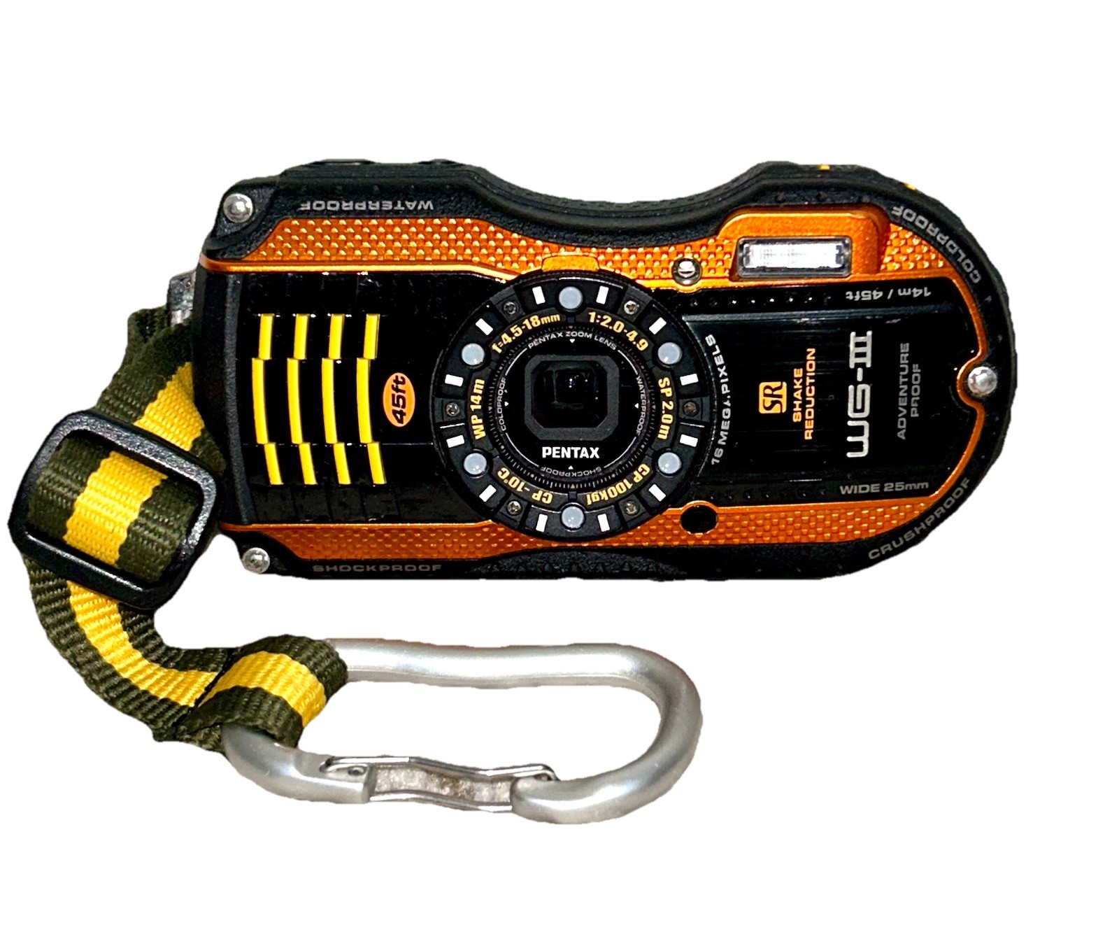 Pentax WG-3 16MP Waterproof Digital Camera Orange