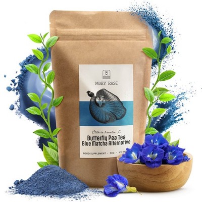 Farbige Matcha Pulver Natürliche Lebensmittelfarbe Mary Rose Ube Pea Tea 50g-1kg