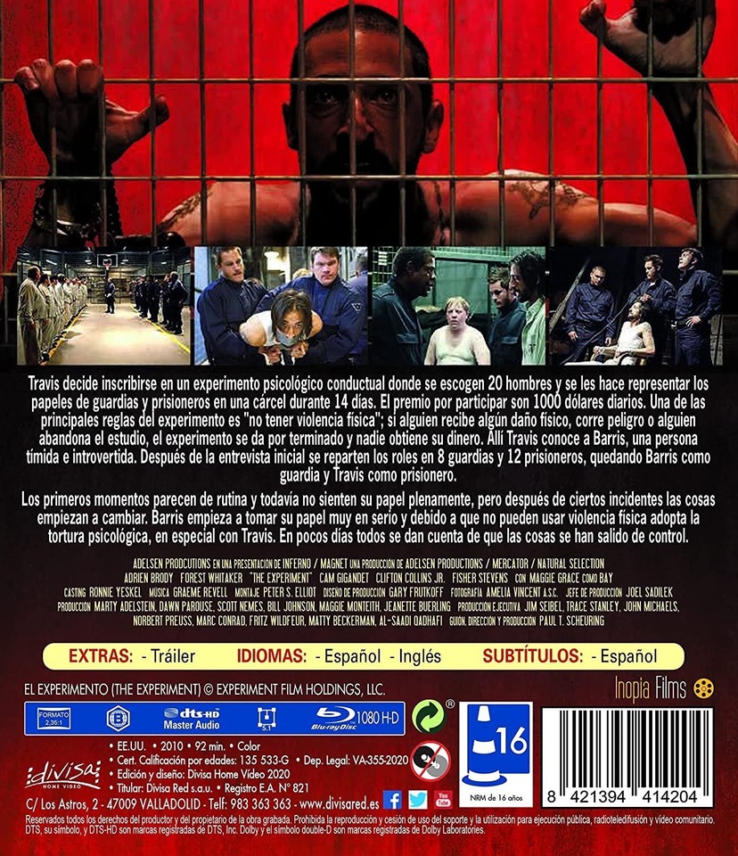 El experimento (The experiment) - BD [Blu-ray] 8421394414204 | eBay UK