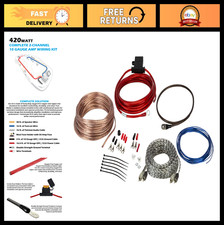 10 Gauge Hybrid OFC Amp/Subwoofer Wiring Kit - Complete 2-Channel Install Set, A