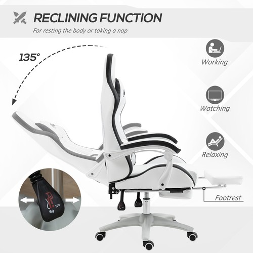 Racing Gaming Chair, Reclining PU Leather Computer Chair - Imagen 4 de 9