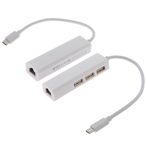 USB-C Ethernet Adapter 3 USB C Hub to Ethernet RJ45 Lan Adapter Network Ca*$6 - Afbeelding 12 van 12