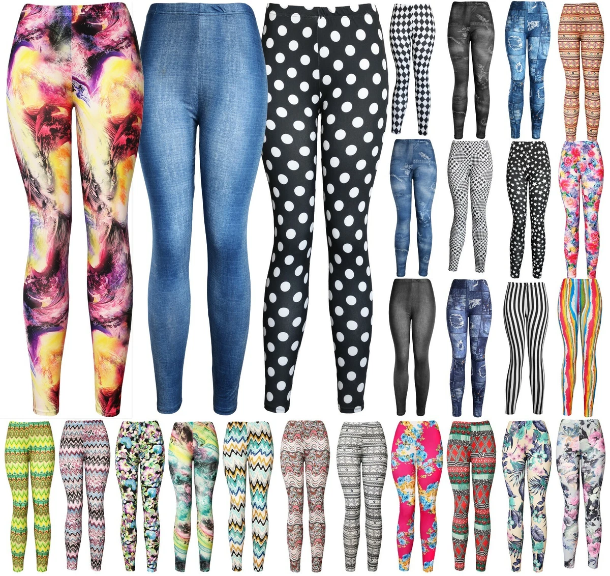 Women's REG/Plus Super Soft Cotton Blend Basic Workout Printed Pattern  Leggings