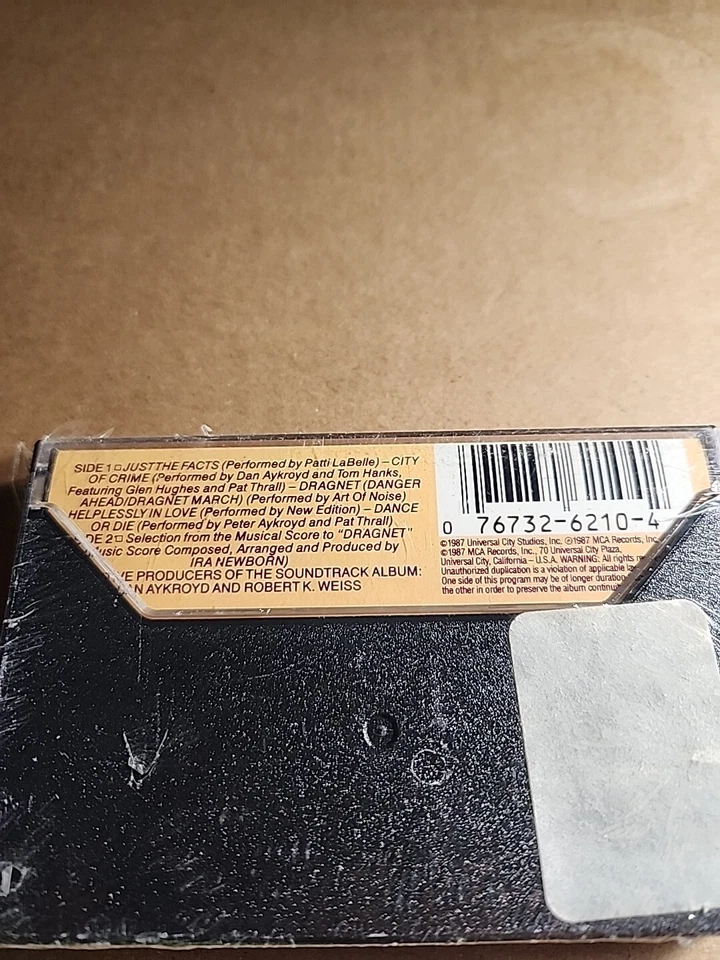 Various Artists - Dragnet Soundtrack - 1987 Cassette Tape Sealed Nos - Image 3 of 3