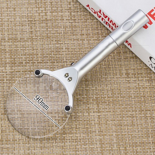 Handheld 2.5X/6X Magnifying Glass Reading Magnifier With 2 LED Lamp Frameless - Picture 11 of 11