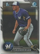 George Iskenderian Milwaukee Brewers 2016 Bowman Chrome Prospect 