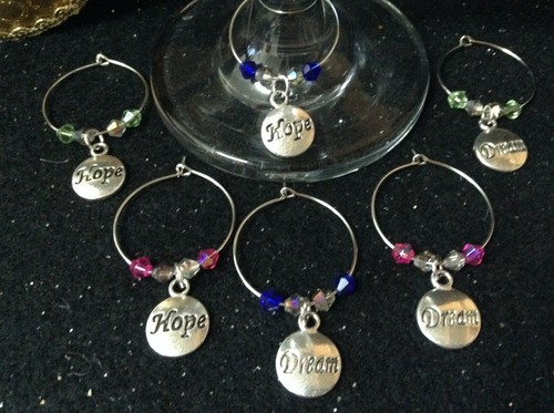 Wine Glass Charms - Set of 6 - Hopes and Dreams - Picture 2 of 5