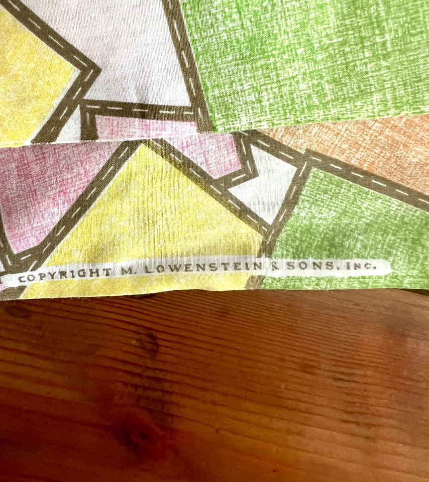 Tela floral vintage M Lowenstein & Sons 3+ yardas, verde, rosa y marrón Foto 4 de 4