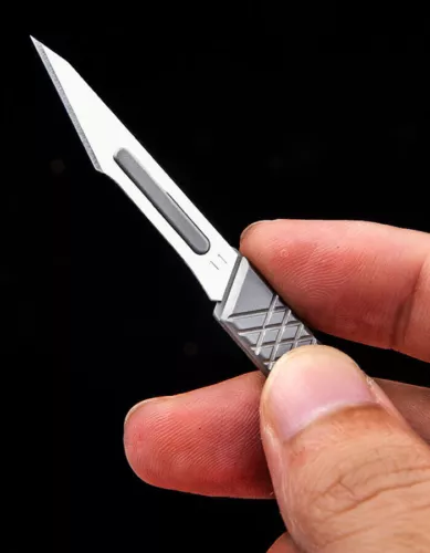 Titanium Utility Knife Scalpel Blade w Sheath Prybar Outdoor Survival EDC Tools - Picture 8 of 12
