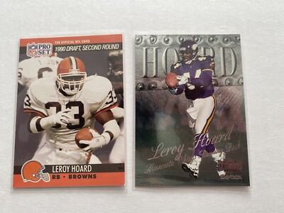 Leroy Hoard 2 Card Lot Browns/Vikings 90’Pro Set RC #714 99’Metal ...