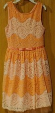 Girls Speechless Lace Dress size 8 Peach -2199