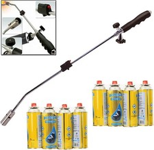 Gas Burner Blaster Weed Wand Blowtorch Garden Torch Weeds Killer + 8 Gas Refills
