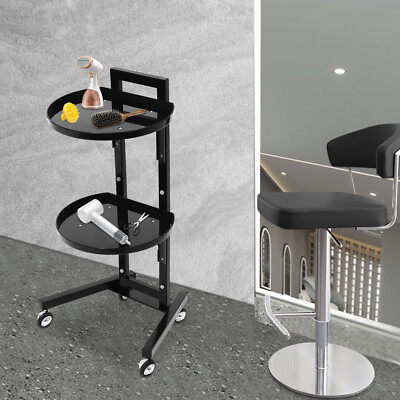 2Tier Movable Salon Trolley Hairdressing Barber Spa Rolling Trolley Storage Cart