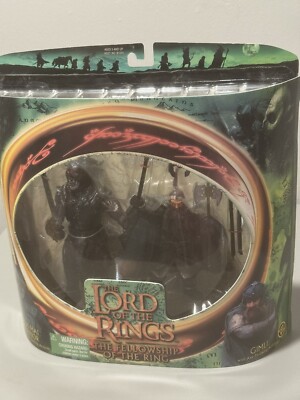 Lord of the Rings LOTR Uruk-Hai Warrior & Gimli Figure Vintage 2001 MIB ...