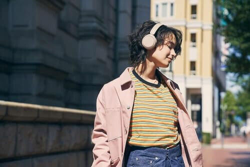 Wireless Headphones Bluetooth On-Ear Headset with Microphone, Cappuccino - Picture 2 of 11