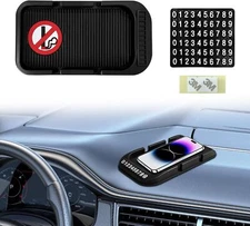 Lecctso Car Dashboard Cell Phone Holder, Silicone Anti-Slip Black no smoking 