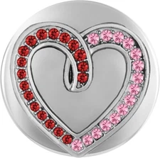 Snap Jewelry Rhinestone Heart Valentine Love fits 18-20mm Fits Ginger Charms