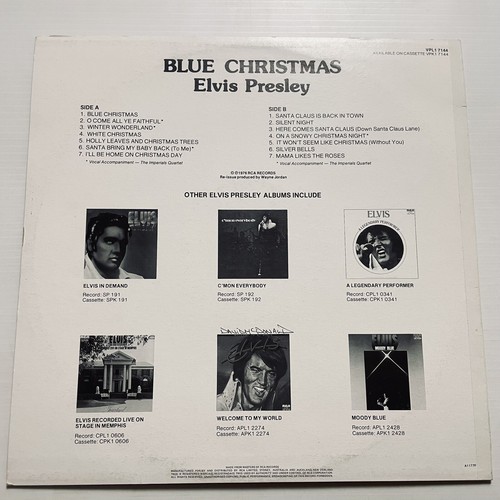 Elvis Presley Blue Christmas Vinyl Record 12” 33 RPM VPL1-7144 RCA Victor 1976 - Picture 22 of 24