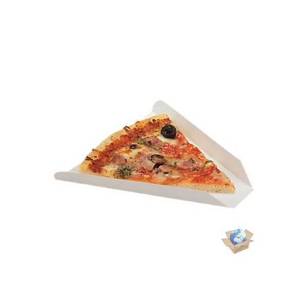 Plaque triangulaire carton ingraissable pour pizza et tarte, support rigide blanc x250