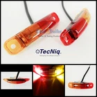(2) Tecniq LED Red/Amber Trailer Truck fender marker light Black clearance S91