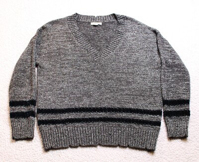 Loveriche V Neck Sweater Women's LARGE Grey Long Sleeve