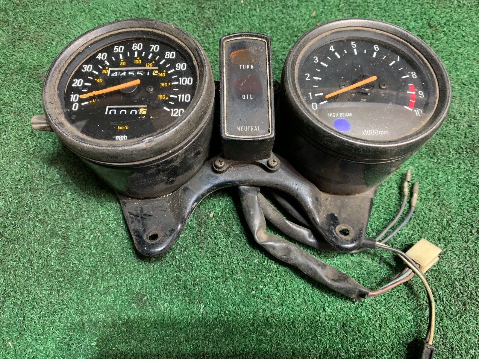 Vintage Yamaha Motorcycle Instrument Gauge Cluster Speedometer Tachometer RD OEM