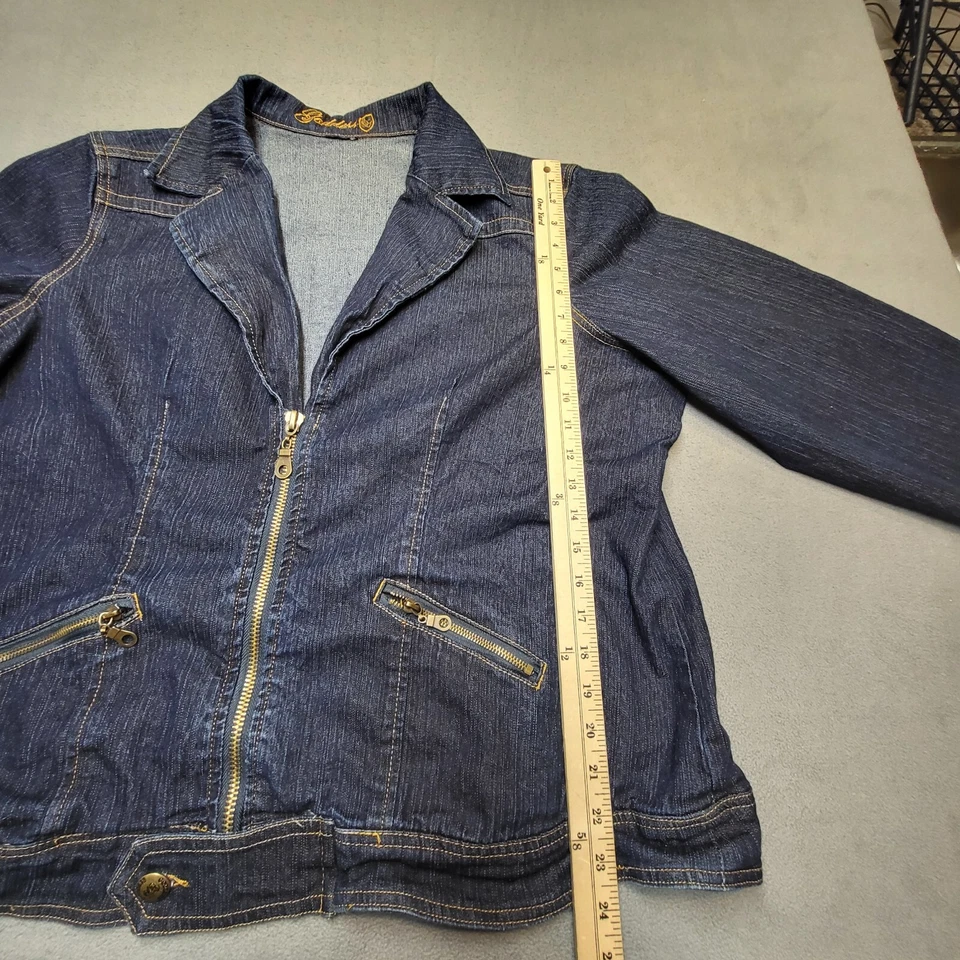 Chaqueta vaquera Goddess para mujer 2XL? Camionero azul denim envejecido Y2K Foto 4 de 4