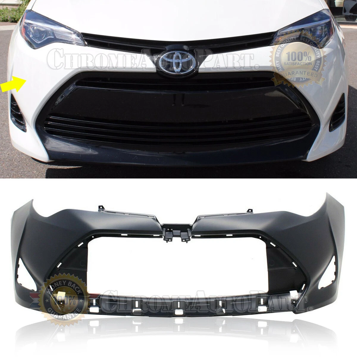 NEW Primed Front Bumper Cover for 2017 2018 2019 Toyota Corolla CE