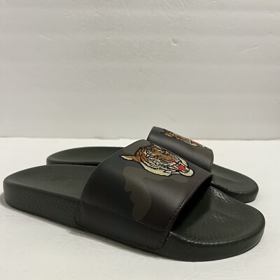 POLO Ralph Lauren CAYSON TIGER SLIDES Mens 12 Athletic Sandal OLIVE CAMO 