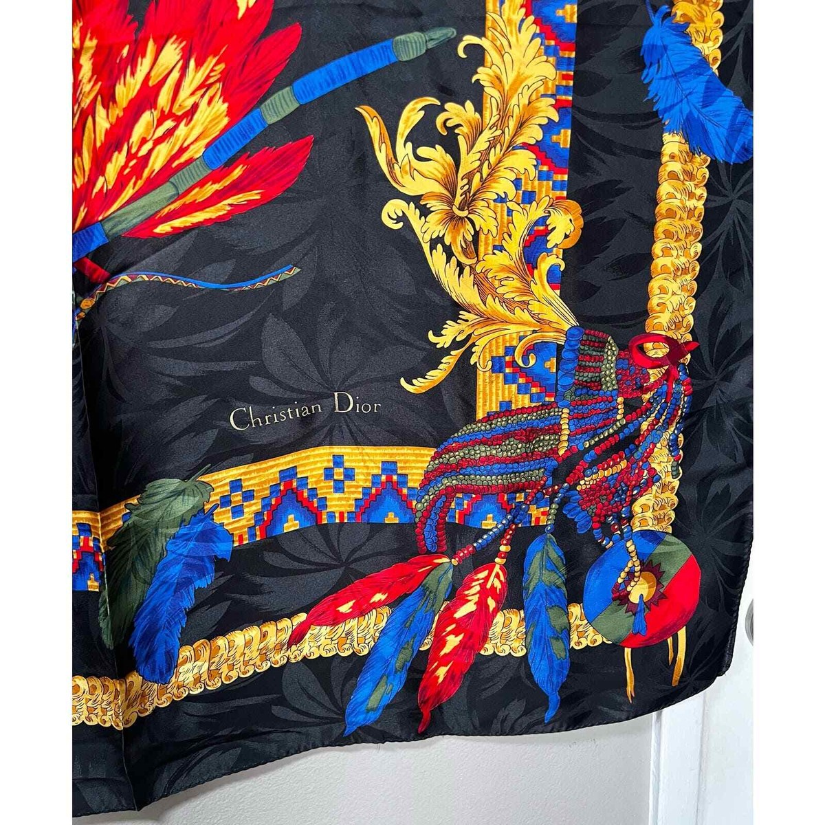 Vintage Christian Dior Monsieur Native American motif Silk Vintage Christian Dior Monsieur Native American motif Silk