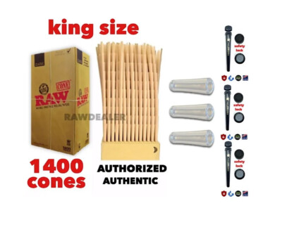 RAW king size cone FULL BOX  1400cones +3 glass cone tip+3 philadelphia tube